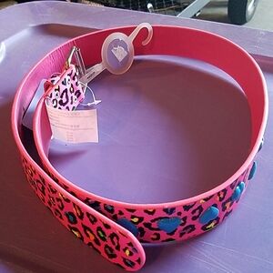 Claire's S/M Leopard Hot Pink Belt Heart Stud